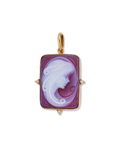 [ VINTAGE ] Woman in Square Cameo Pendant